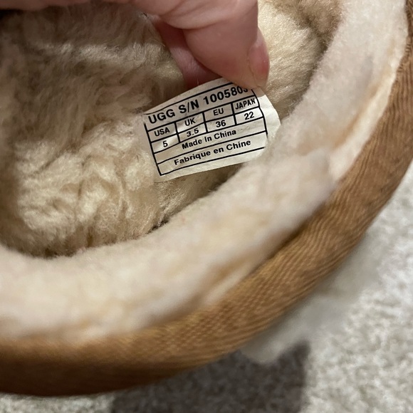 Ugg Tan Suede & Cream Shearing Boots Size 5 - Picture 3 of 7